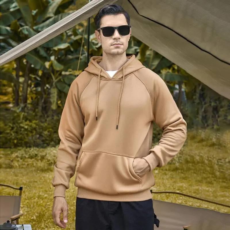 Ultimate Comfort Men's Hooded Sweatshirt - Stylish Solid Color Casual Wear for All Seasons - MENLL